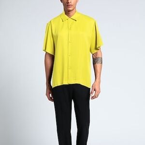 NWT Sandro Men's Casual Button Down Shirt - Bright Yellow
